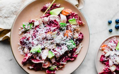 2-_ Chicken Endive and Radicchio Salad with a Blueberry-Strawberry Vinaigrette 