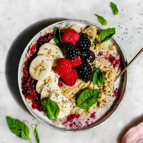 Multigrain Coconut Milk Porridge with a Mixed Berry and Orange Compote