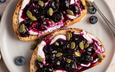 blueberry cottage cheese toast-3