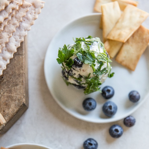 Herb Rolled Goat Cheese & Blueberry Balls